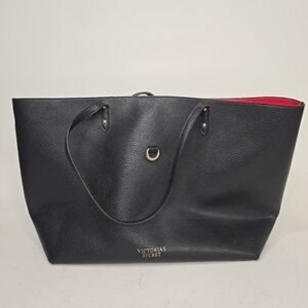 Victoria's Secret Black Tote with Red Interior Trim